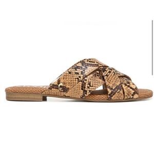 Circus by Sam Edelman Snake Print Criss Cross Slides Sandals Size 6